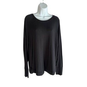 Athleta Womens Black Long Sleeve Top 1X Modal Blend 67j